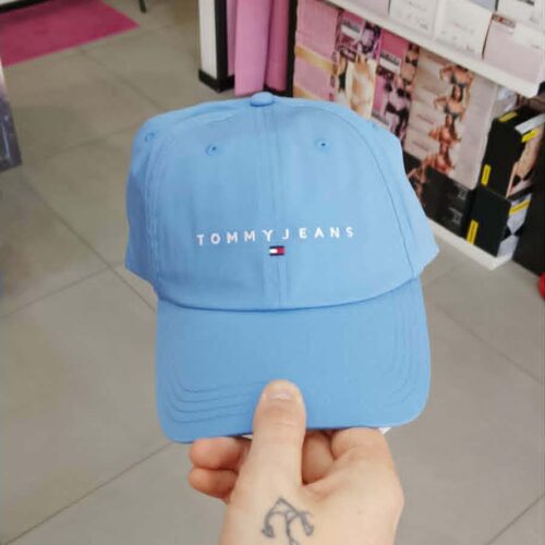 Cappello Uomo Tommy Hilfiger in Cotone con Logo Esteso ā Azzurro